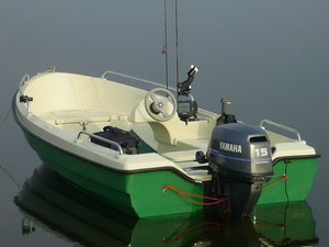 Зеленая лодка из пластика