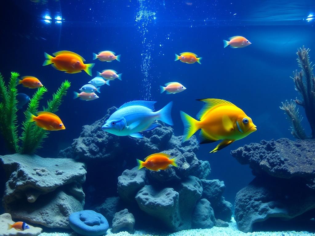 aquarium with fishфото