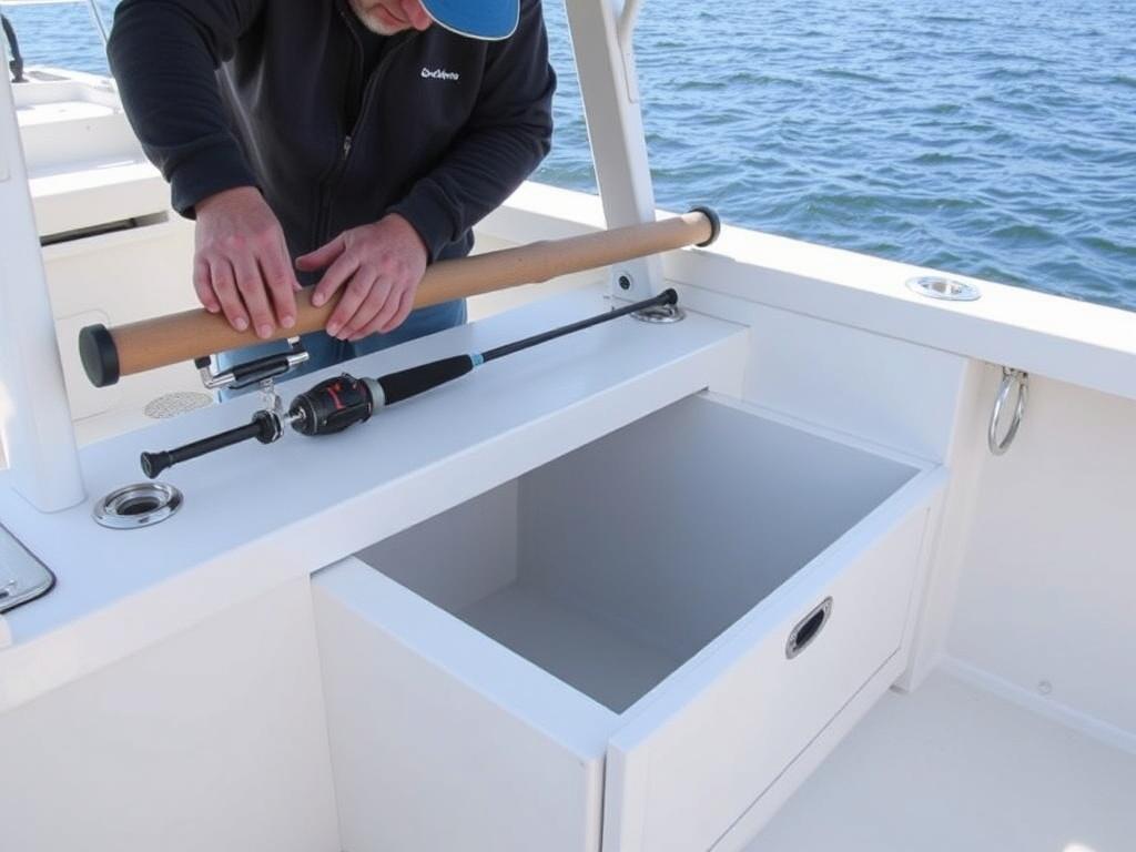     DIY Boat Modifications for Serious Anglers. Instalación paso a paso: ejemplo práctico para montar un portacañas y un cajón empotrado